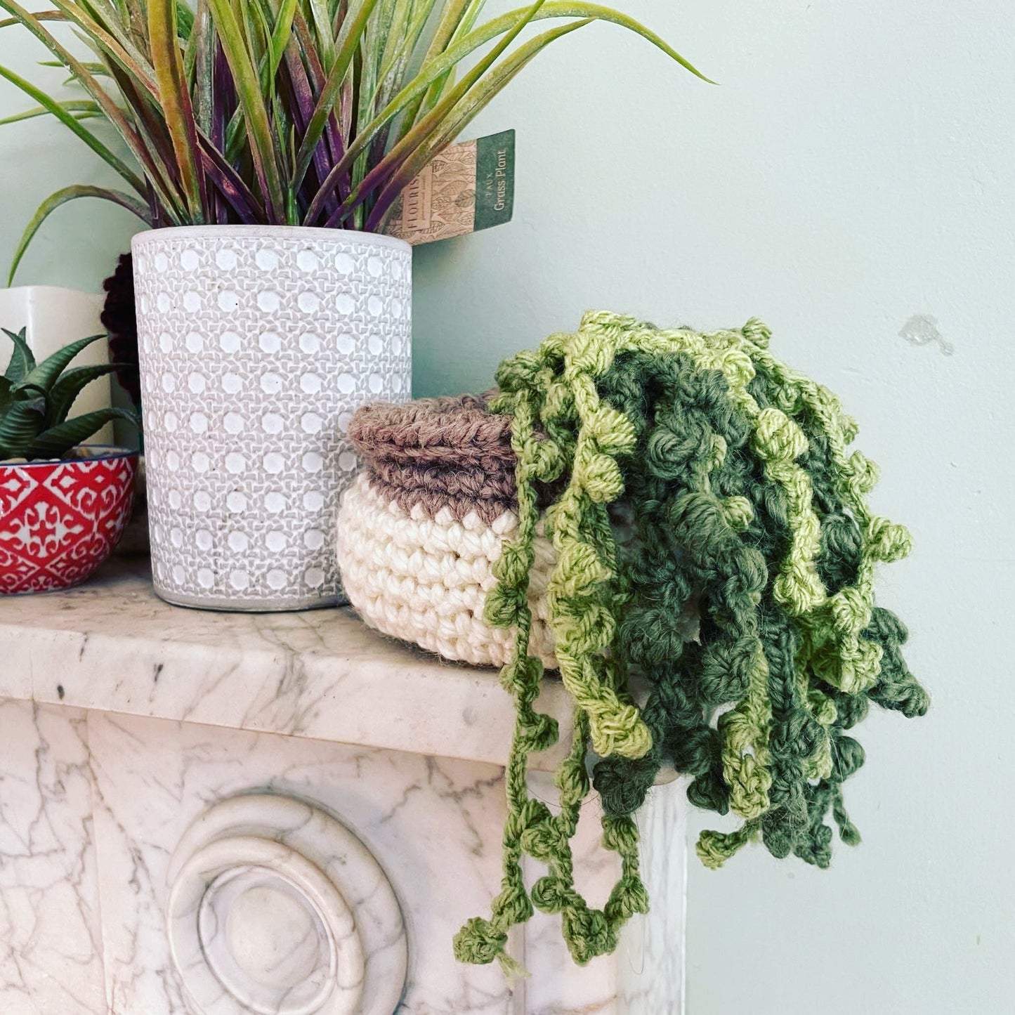 Crocheted potted plant - large